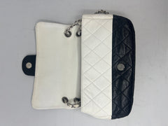 Chanel Flap Black/White Leather Crossbody Bag