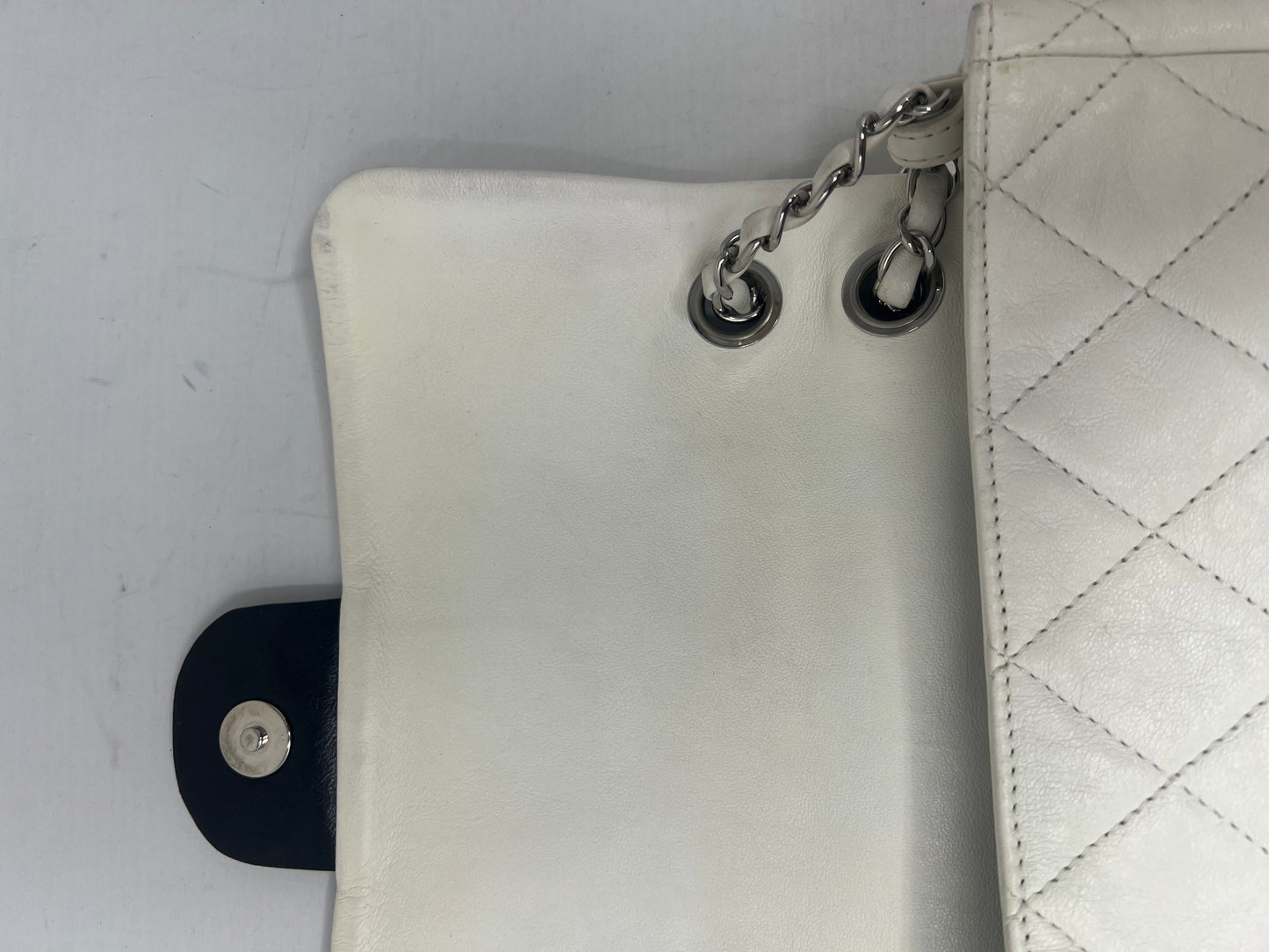 Chanel Flap Black/White Leather Crossbody Bag