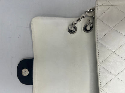 Chanel Flap Black/White Leather Crossbody Bag