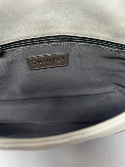 Chanel Flap Black/White Leather Crossbody Bag