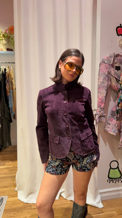Vintage Caché Deep Purple Suede Jacket
