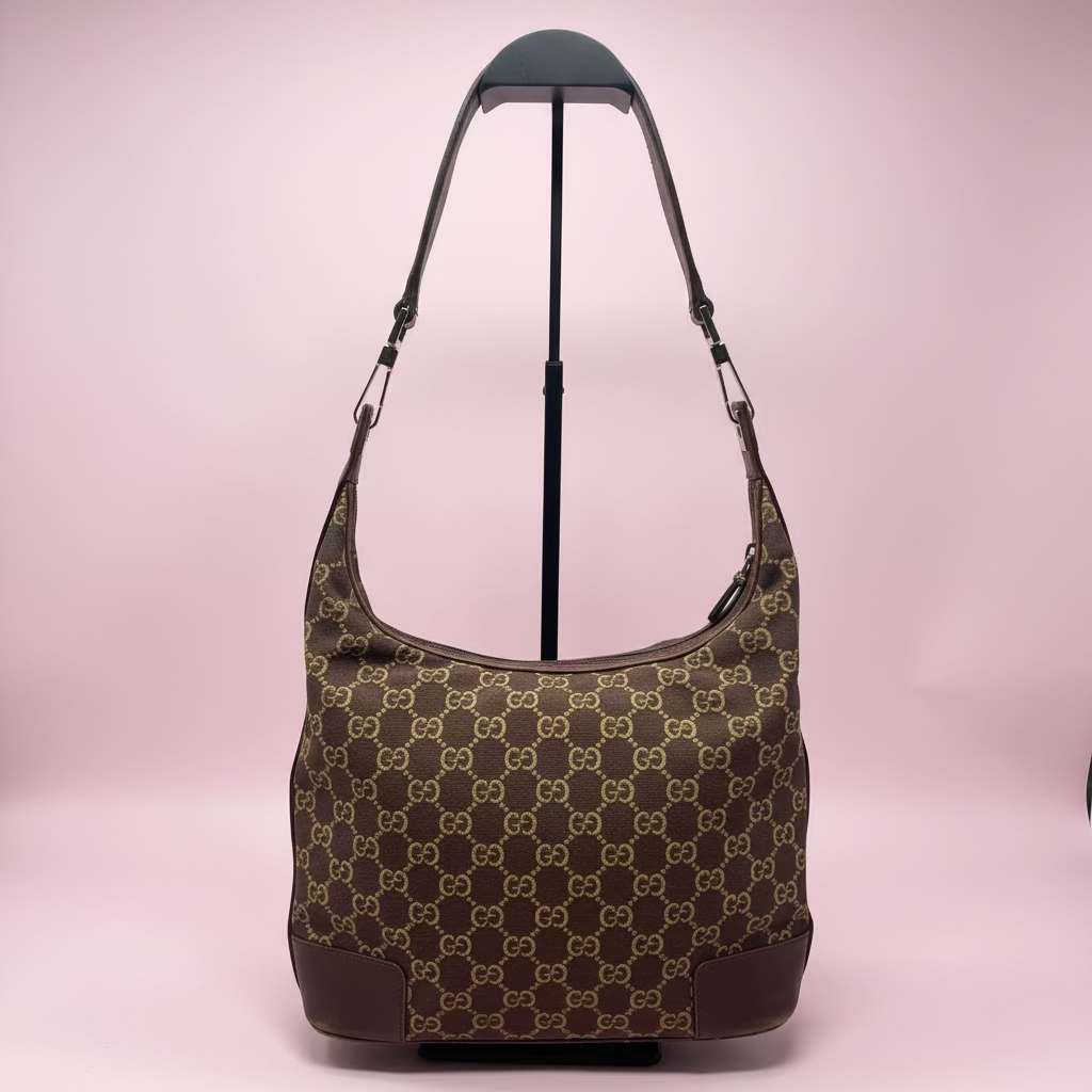Gucci Monogram Brown Canvas Shoulder Bag