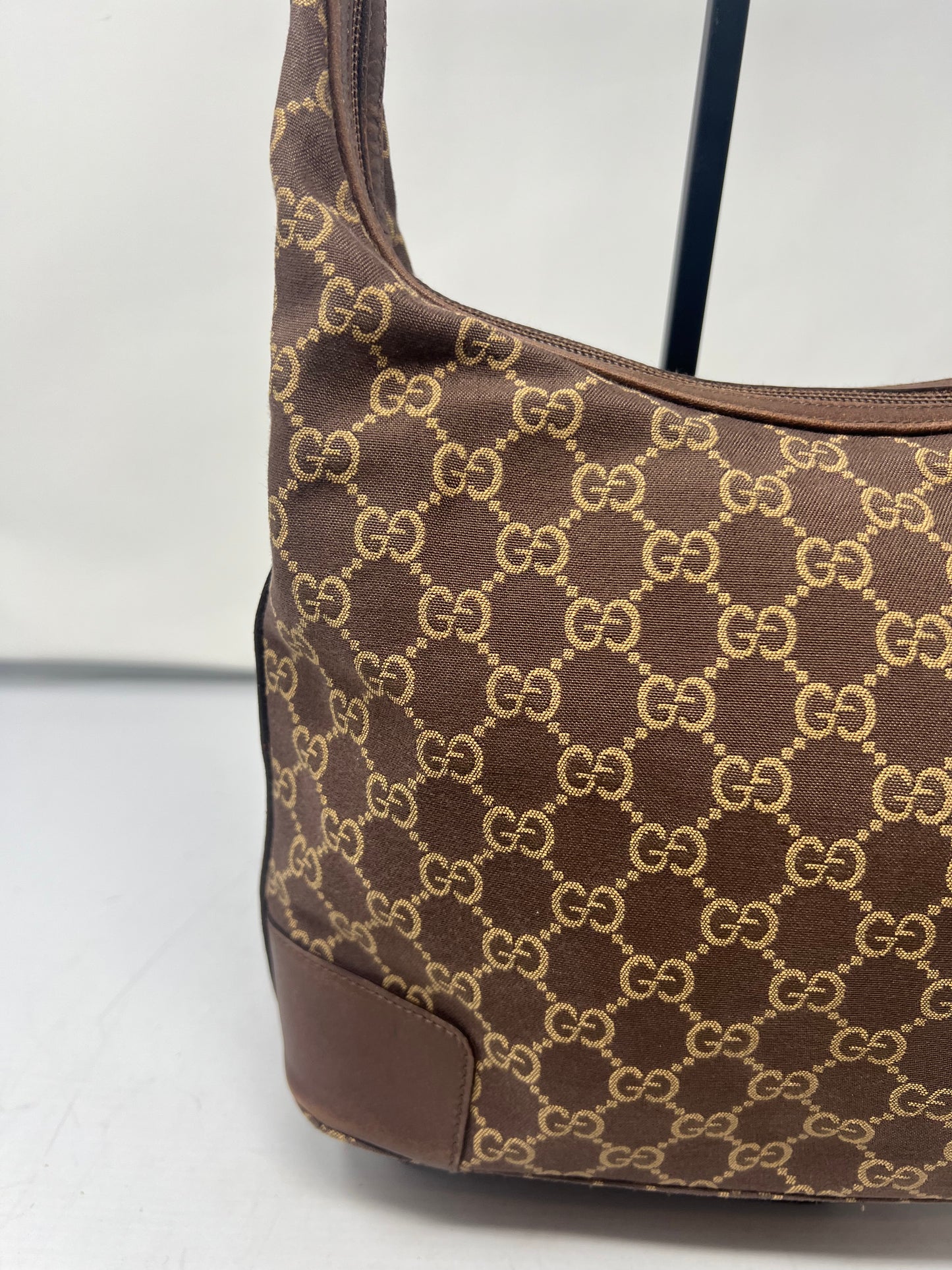 Gucci Monogram Brown Canvas Shoulder Bag