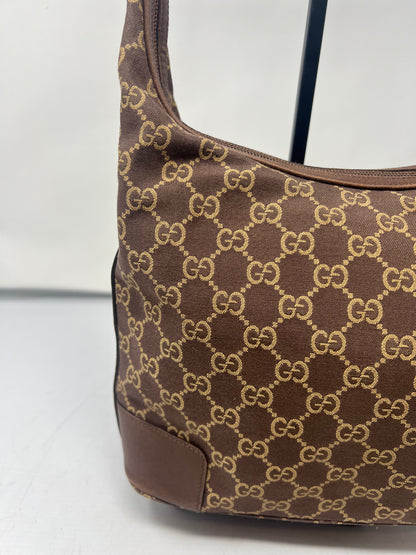 Gucci Monogram Brown Canvas Shoulder Bag