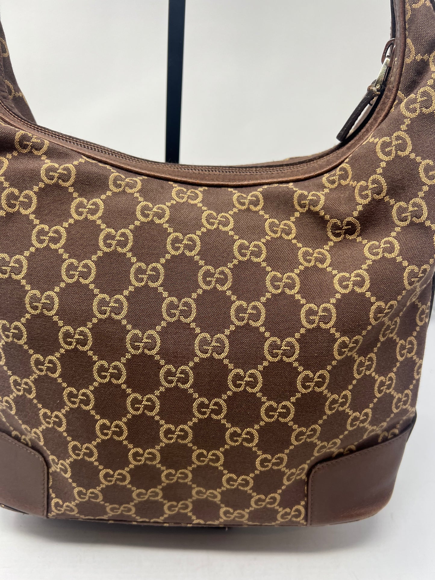 Gucci Monogram Brown Canvas Shoulder Bag