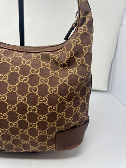Gucci Monogram Brown Canvas Shoulder Bag