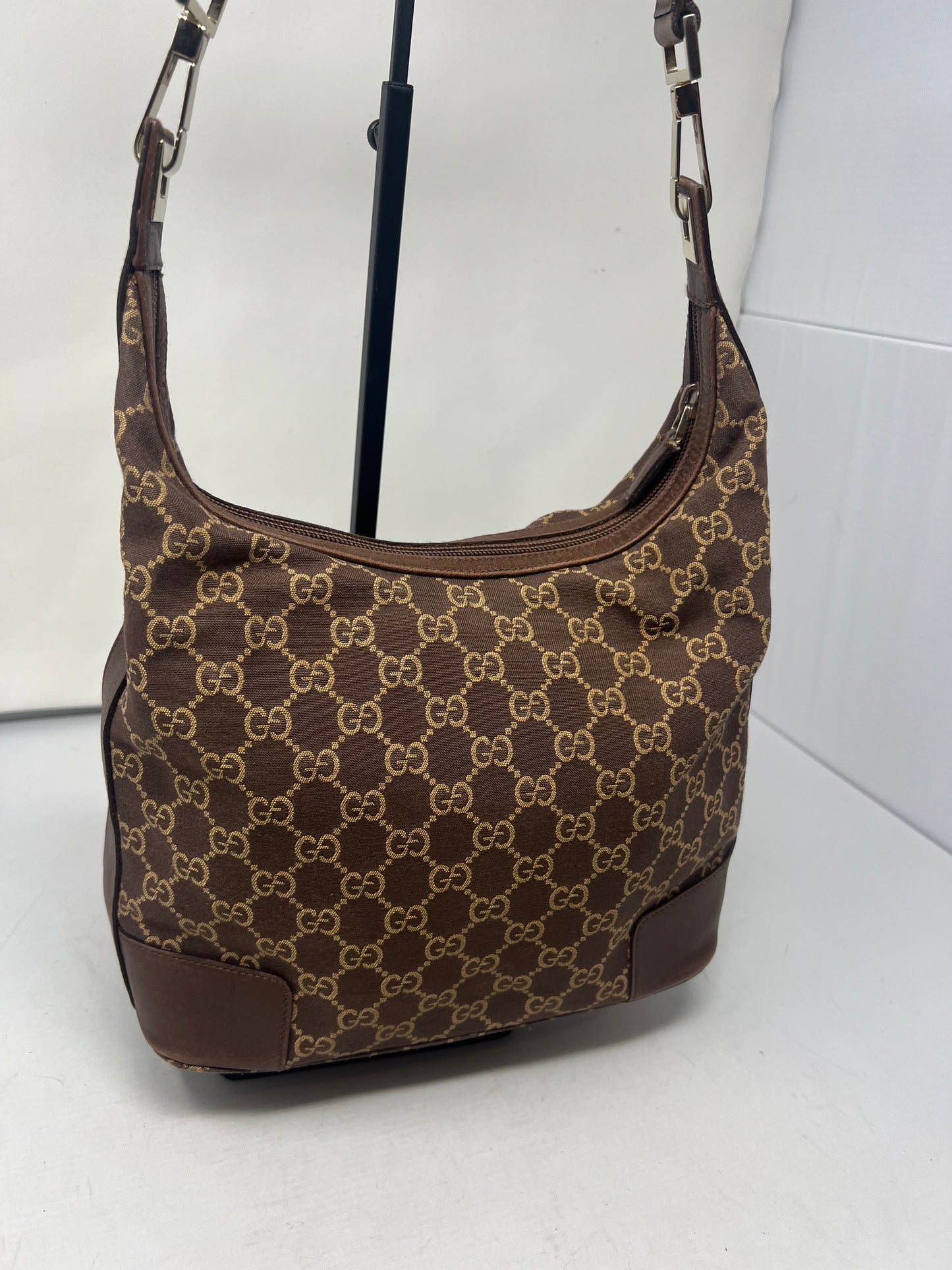 Gucci Monogram Brown Canvas Shoulder Bag