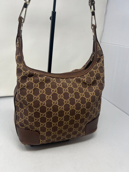 Gucci Monogram Brown Canvas Shoulder Bag