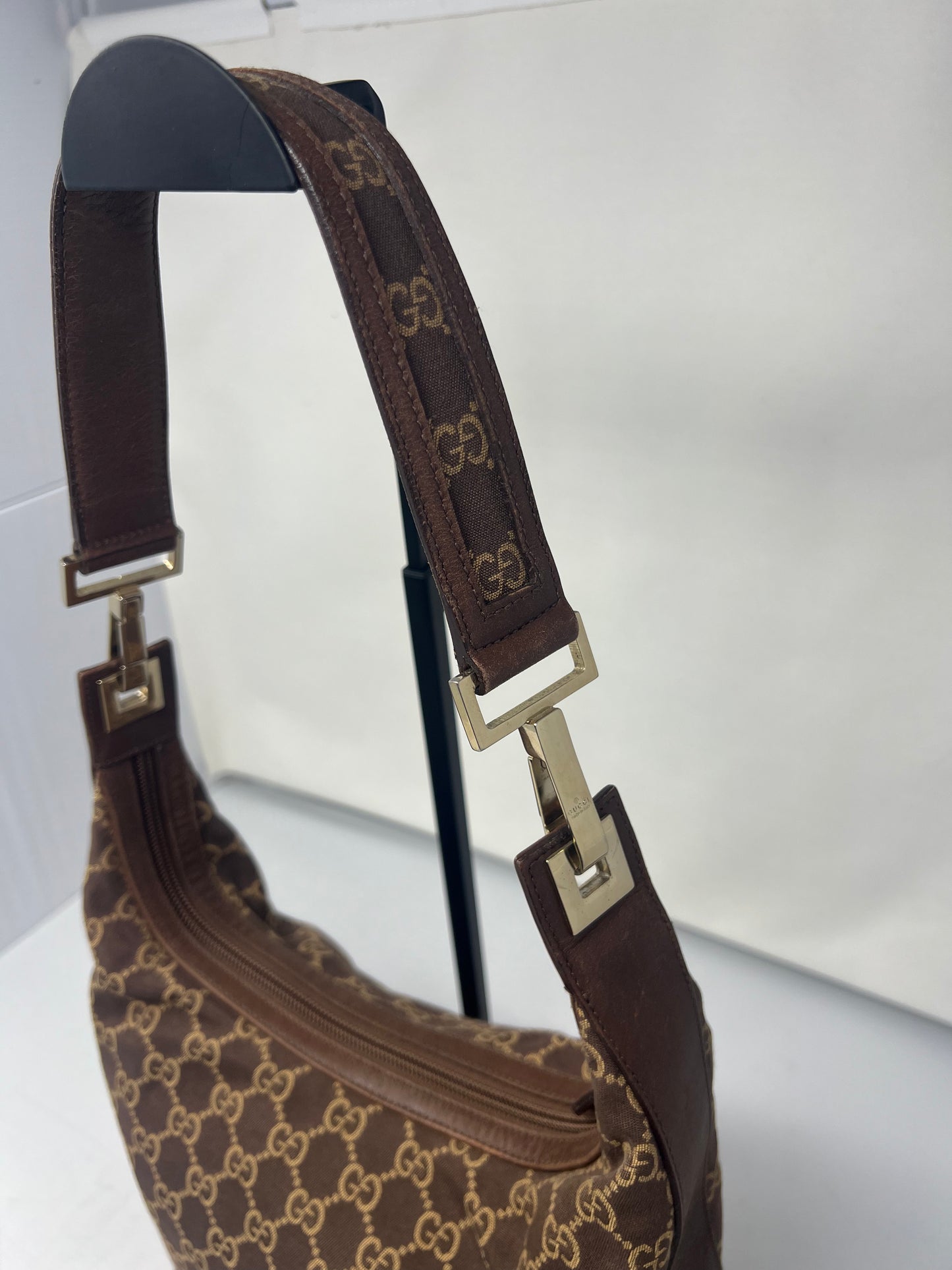 Gucci Monogram Brown Canvas Shoulder Bag