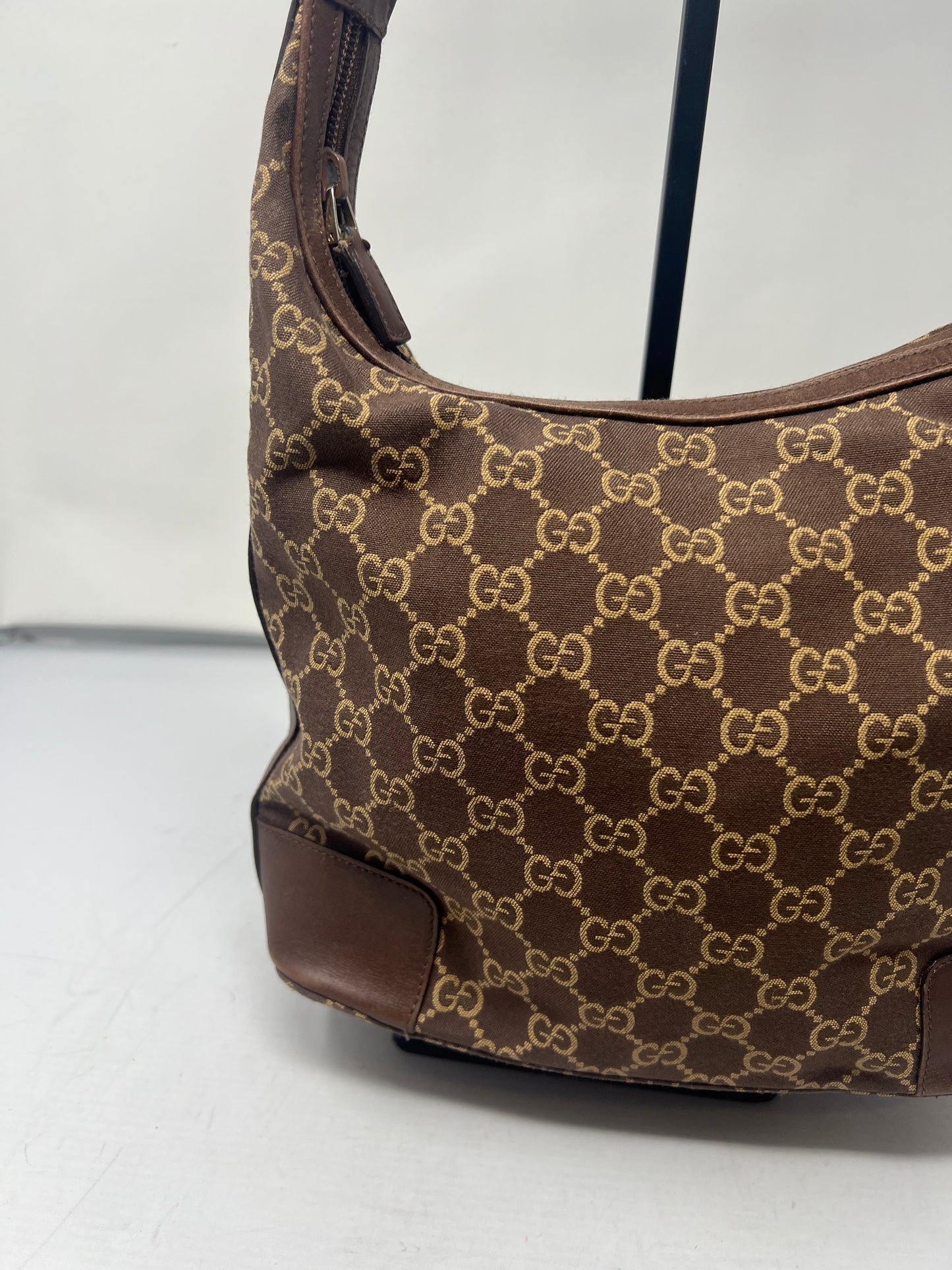 Gucci Monogram Brown Canvas Shoulder Bag