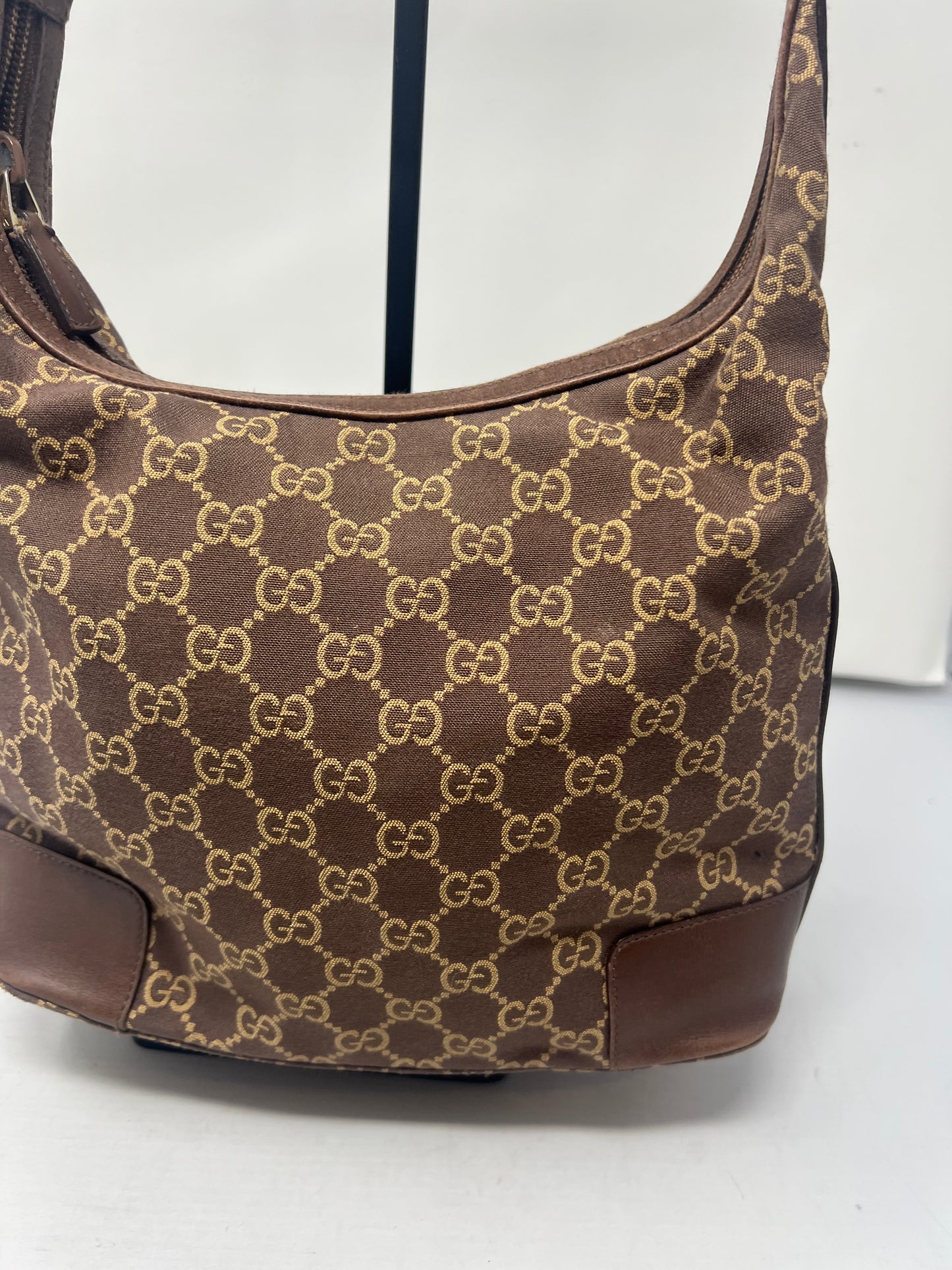 Gucci Monogram Brown Canvas Shoulder Bag