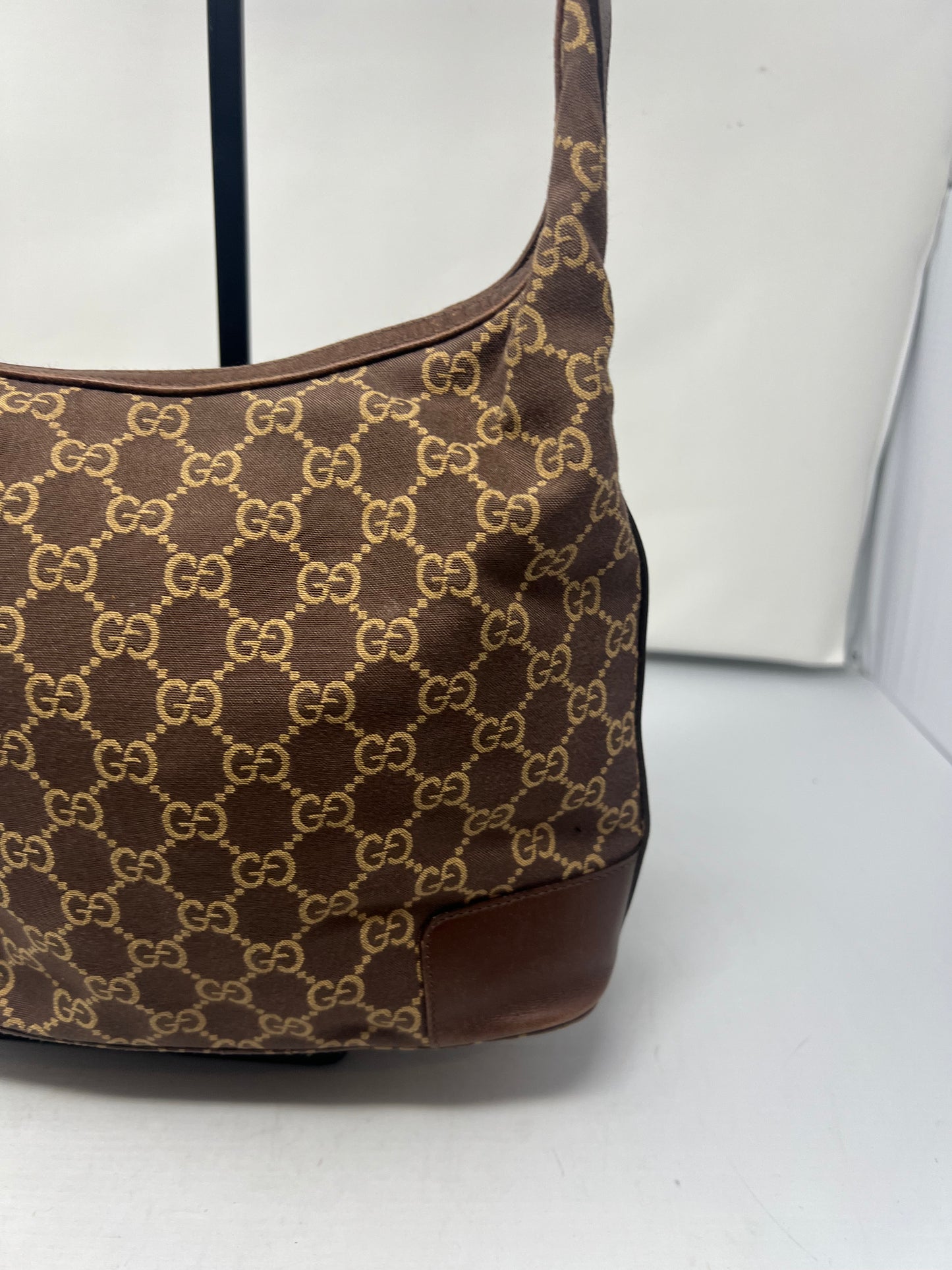 Gucci Monogram Brown Canvas Shoulder Bag
