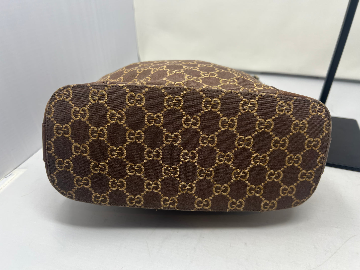 Gucci Monogram Brown Canvas Shoulder Bag