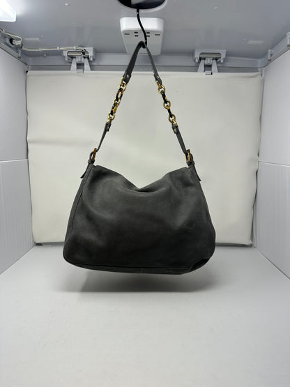 Fendi Sparkling Grey Leather Mamma Baguette Bag