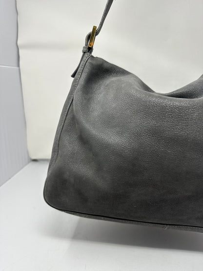 Fendi Sparkling Grey Leather Mamma Baguette Bag