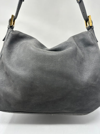 Fendi Sparkling Grey Leather Mamma Baguette Bag