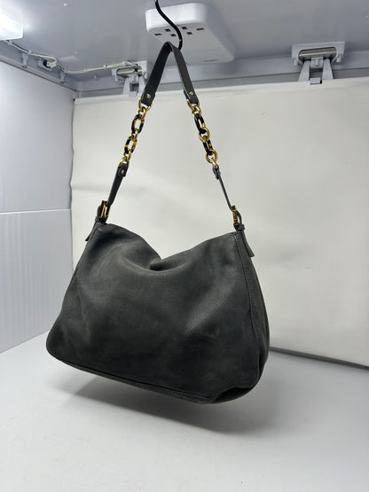 Fendi Sparkling Grey Leather Mamma Baguette Bag