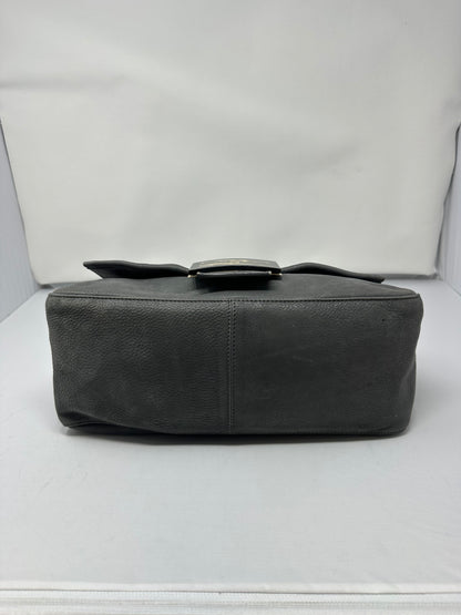 Fendi Sparkling Grey Leather Mamma Baguette Bag