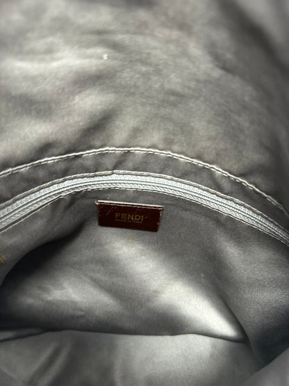 Fendi Sparkling Grey Leather Mamma Baguette Bag