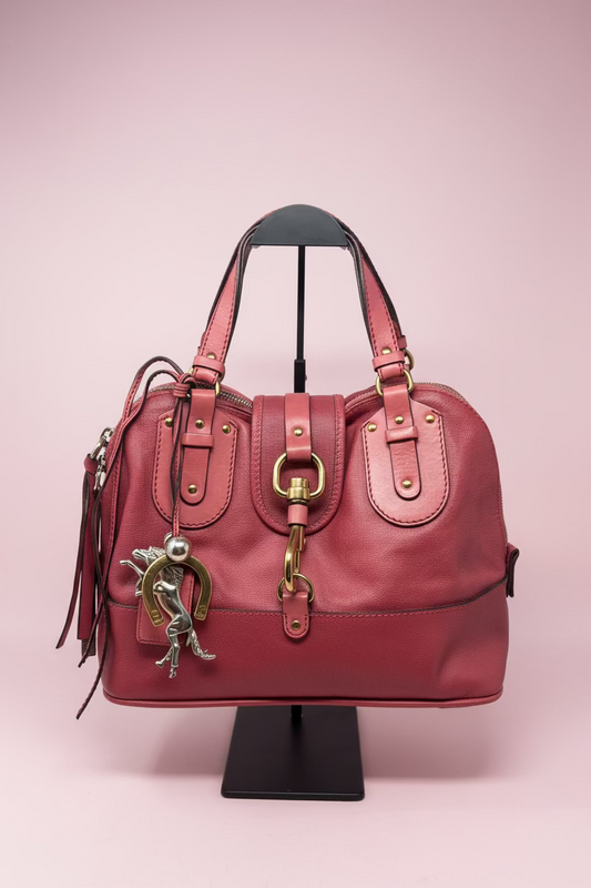 Chloe Pink Leather Kerala Top Handle Bag