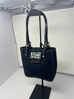 Fendi Navy Canvas Mamma Mini Handbag