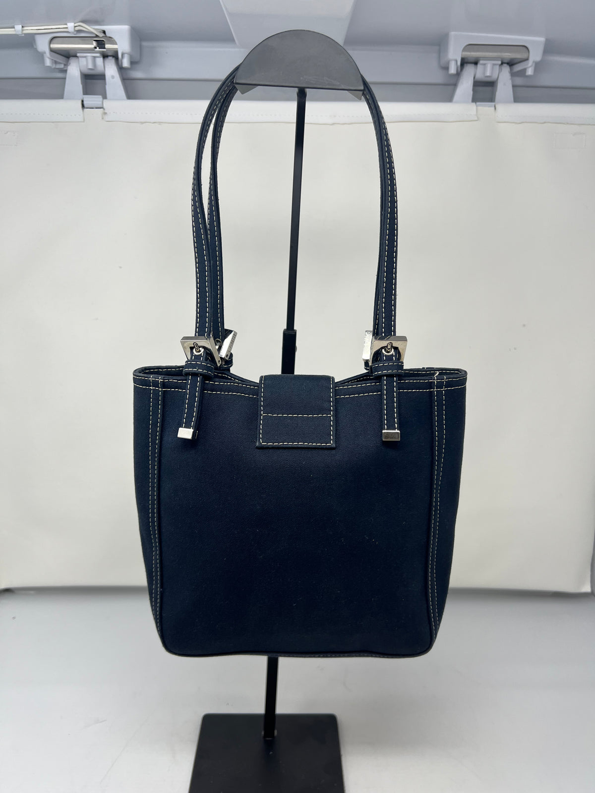 Fendi Navy Canvas Mamma Mini Handbag