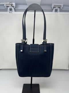 Fendi Navy Canvas Mamma Mini Handbag