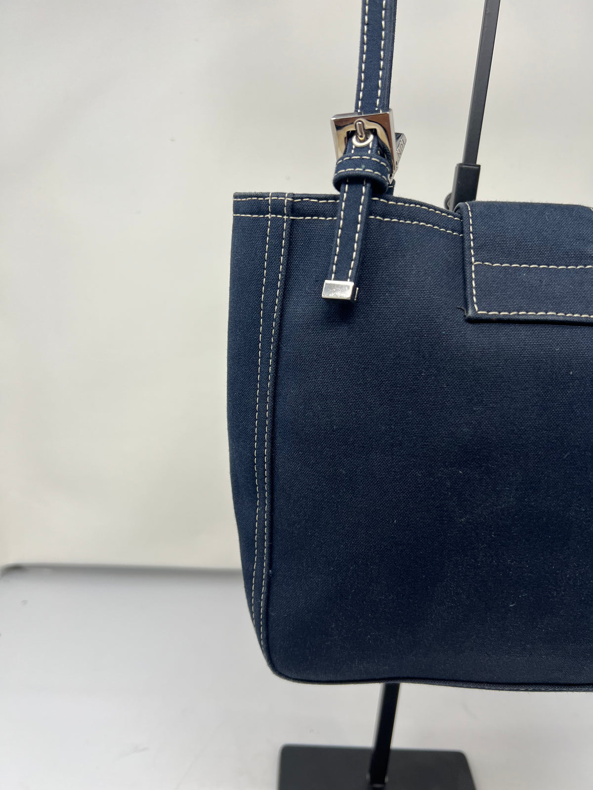Fendi Navy Canvas Mamma Mini Handbag