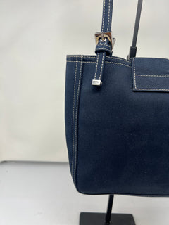 Fendi Navy Canvas Mamma Mini Handbag