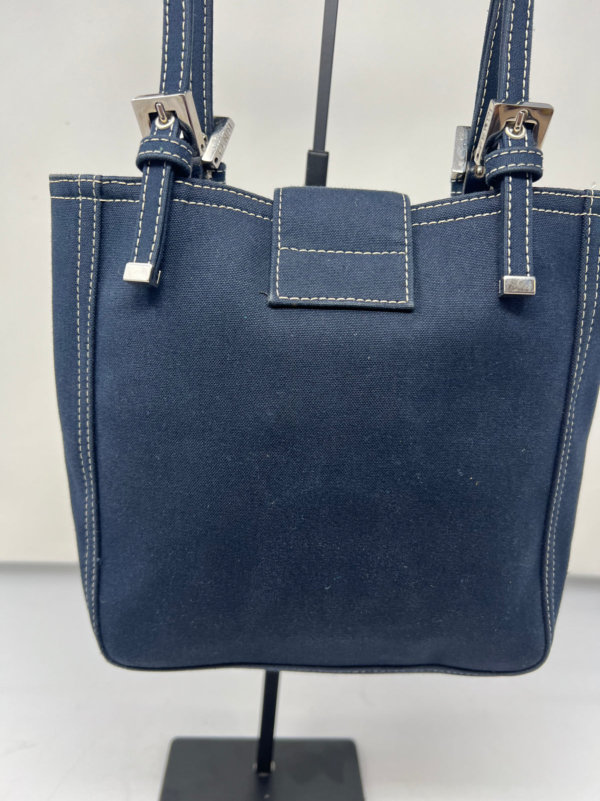 Fendi Navy Canvas Mamma Mini Handbag