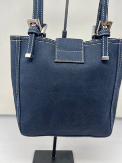 Fendi Navy Canvas Mamma Mini Handbag