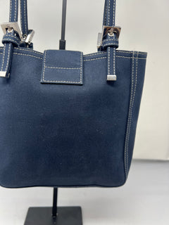 Fendi Navy Canvas Mamma Mini Handbag