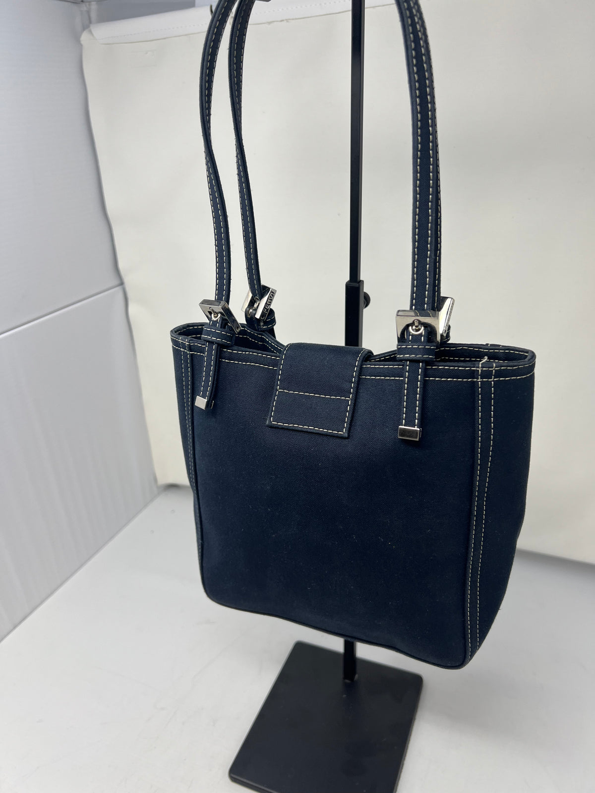 Fendi Navy Canvas Mamma Mini Handbag