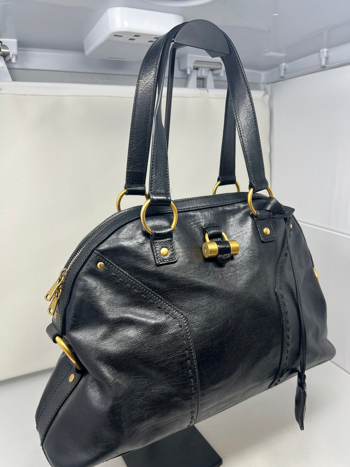 YSL Muse Black Leather