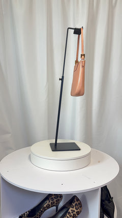 Fendi FF Logo Structured Shoulder Bag in Peach Leather