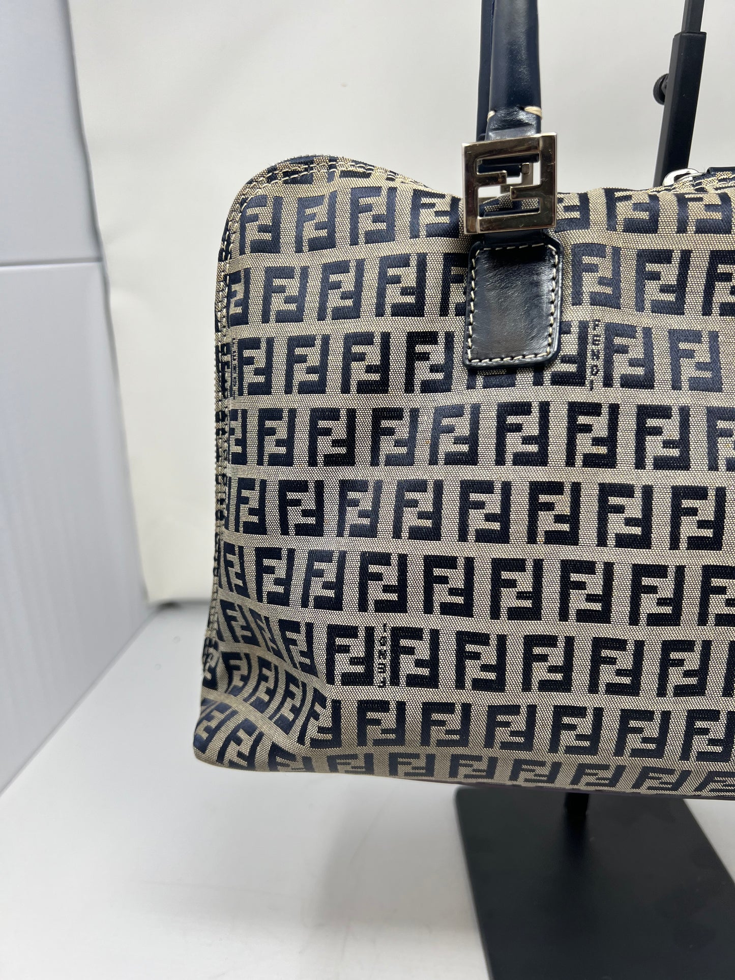 Fendi Zucchino Navy Tote