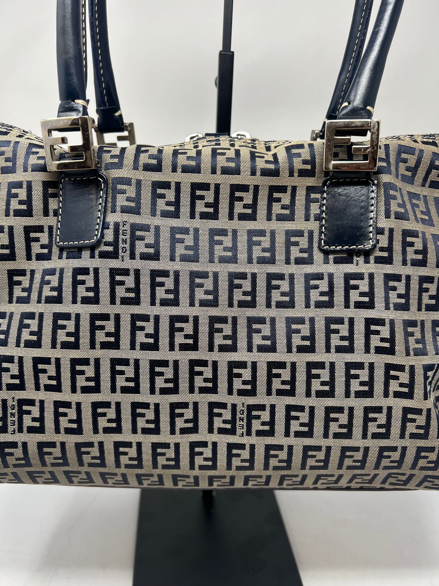 Fendi Zucchino Navy Tote