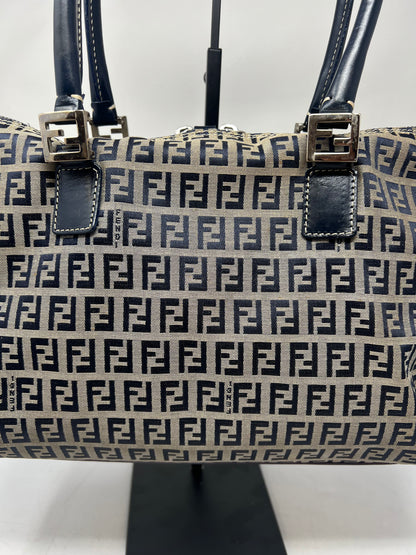 Fendi Zucchino Navy Tote