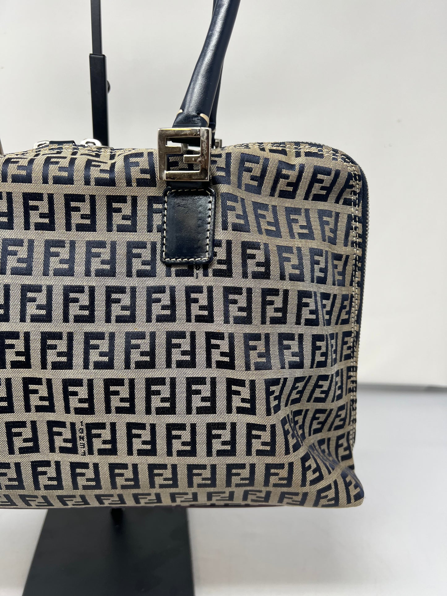 Fendi Zucchino Navy Tote