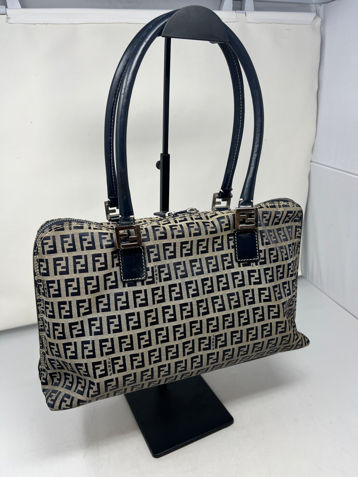 Fendi Zucchino Navy Tote