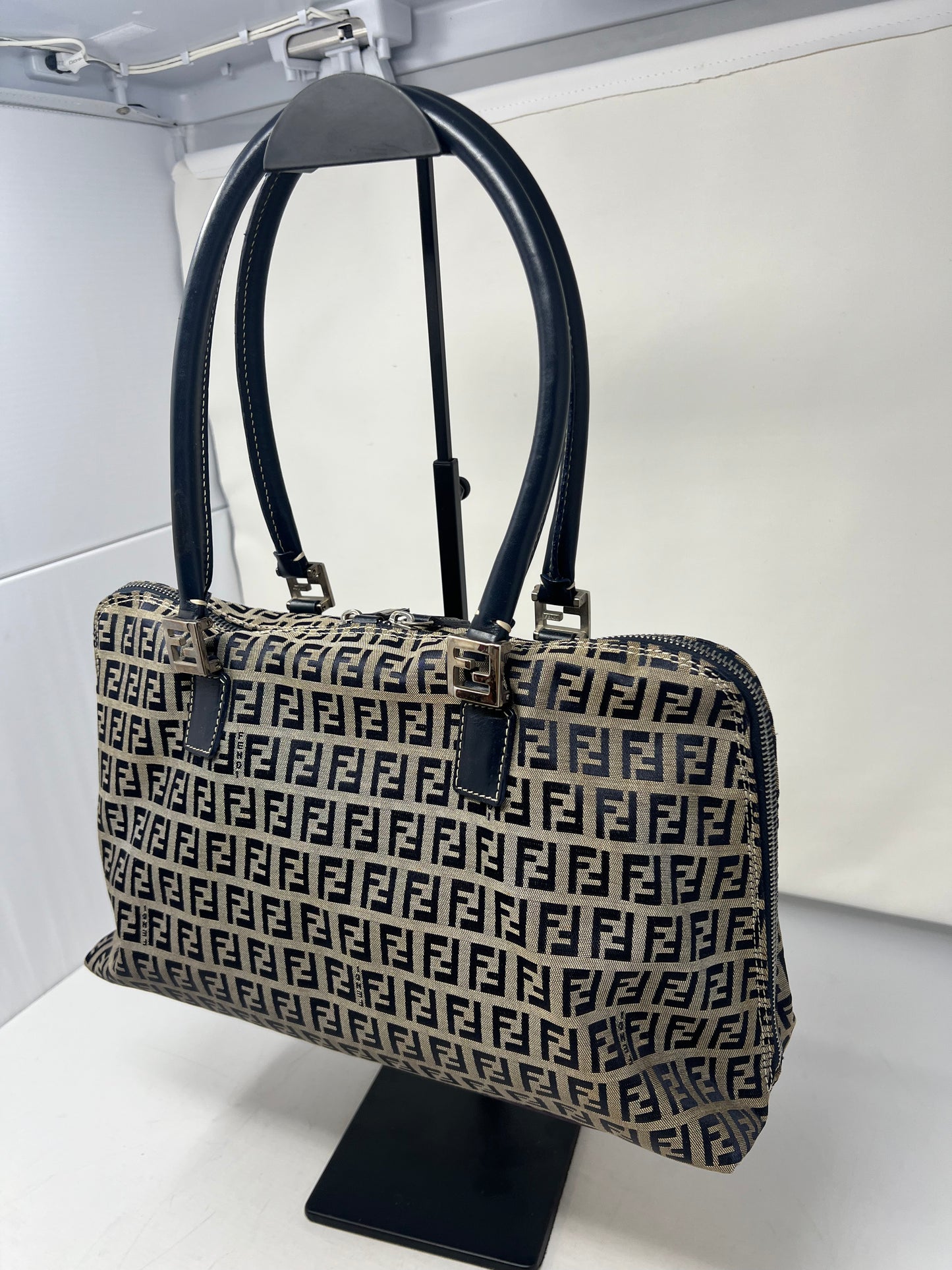 Fendi Zucchino Navy Tote