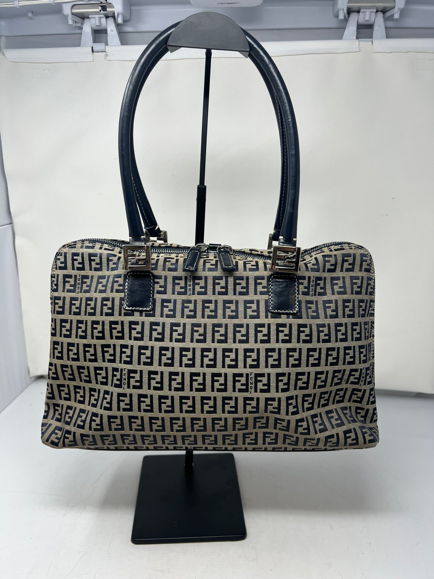 Fendi Zucchino Navy Tote
