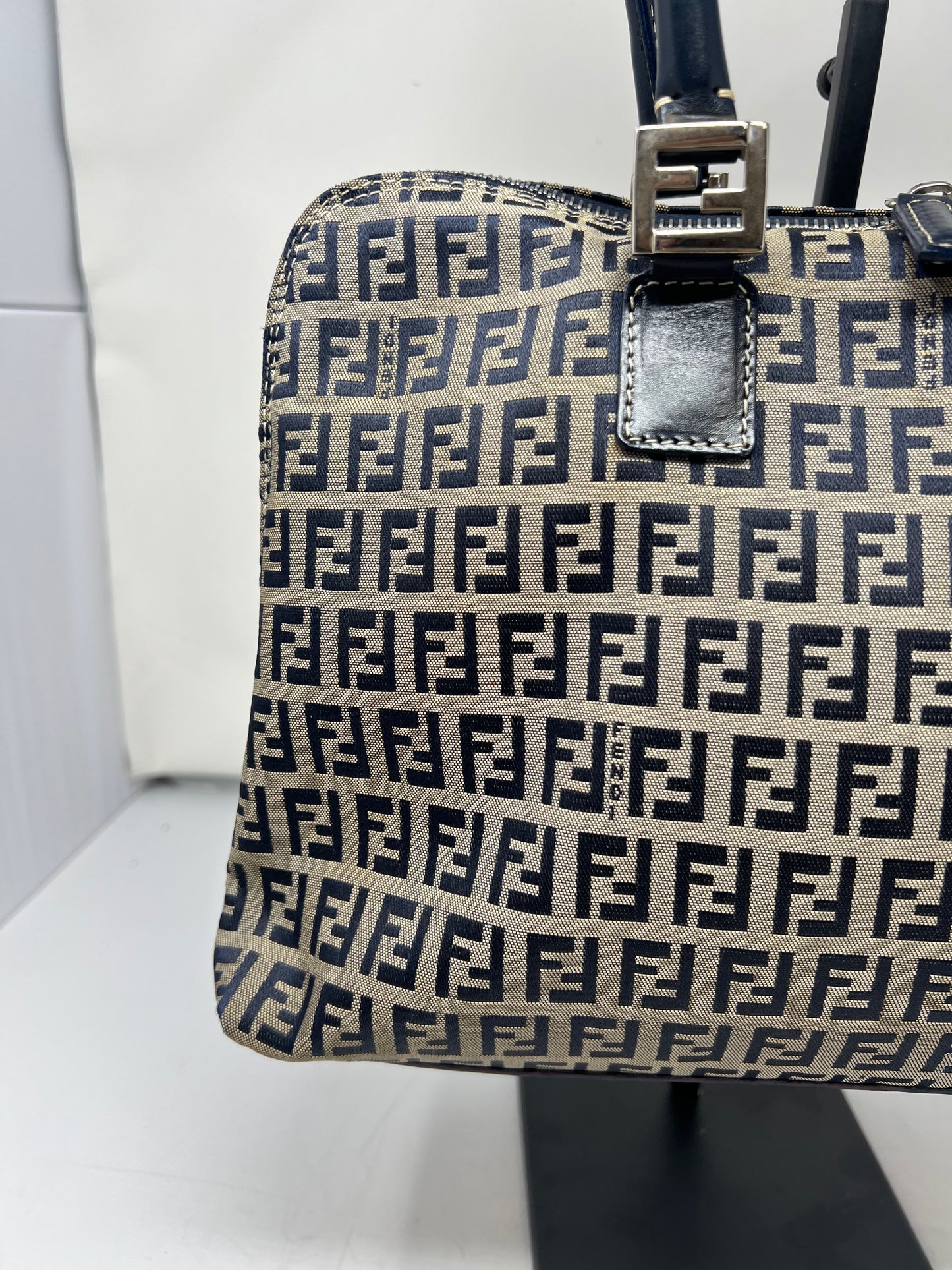 Fendi Zucchino Navy Tote