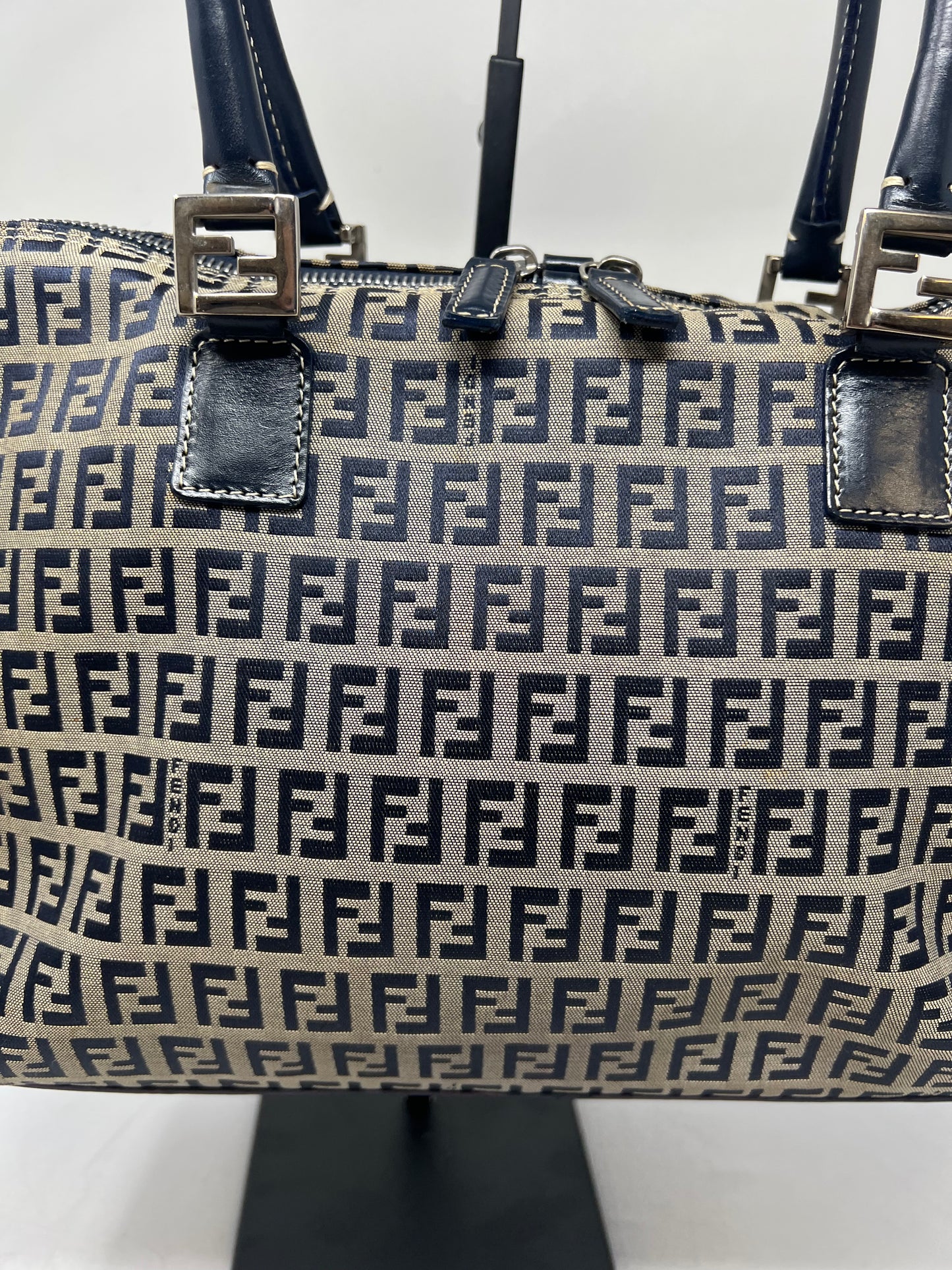 Fendi Zucchino Navy Tote