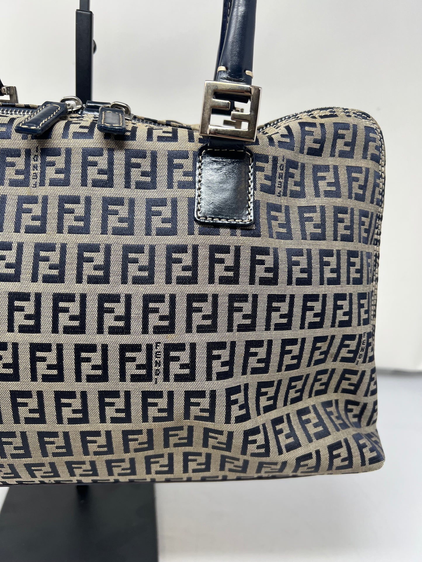Fendi Zucchino Navy Tote