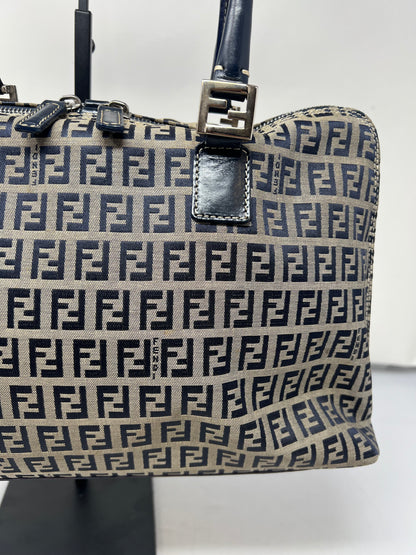 Fendi Zucchino Navy Tote
