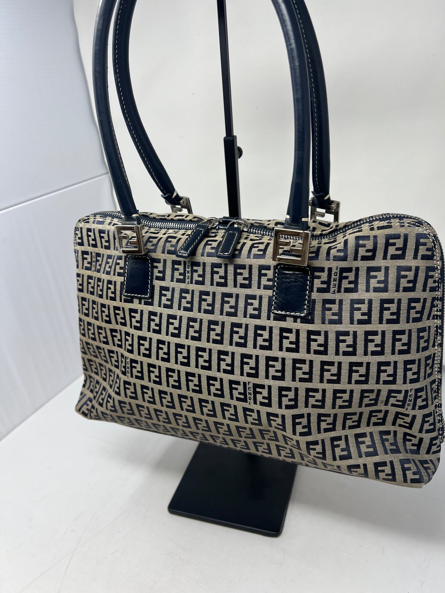 Fendi Zucchino Navy Tote