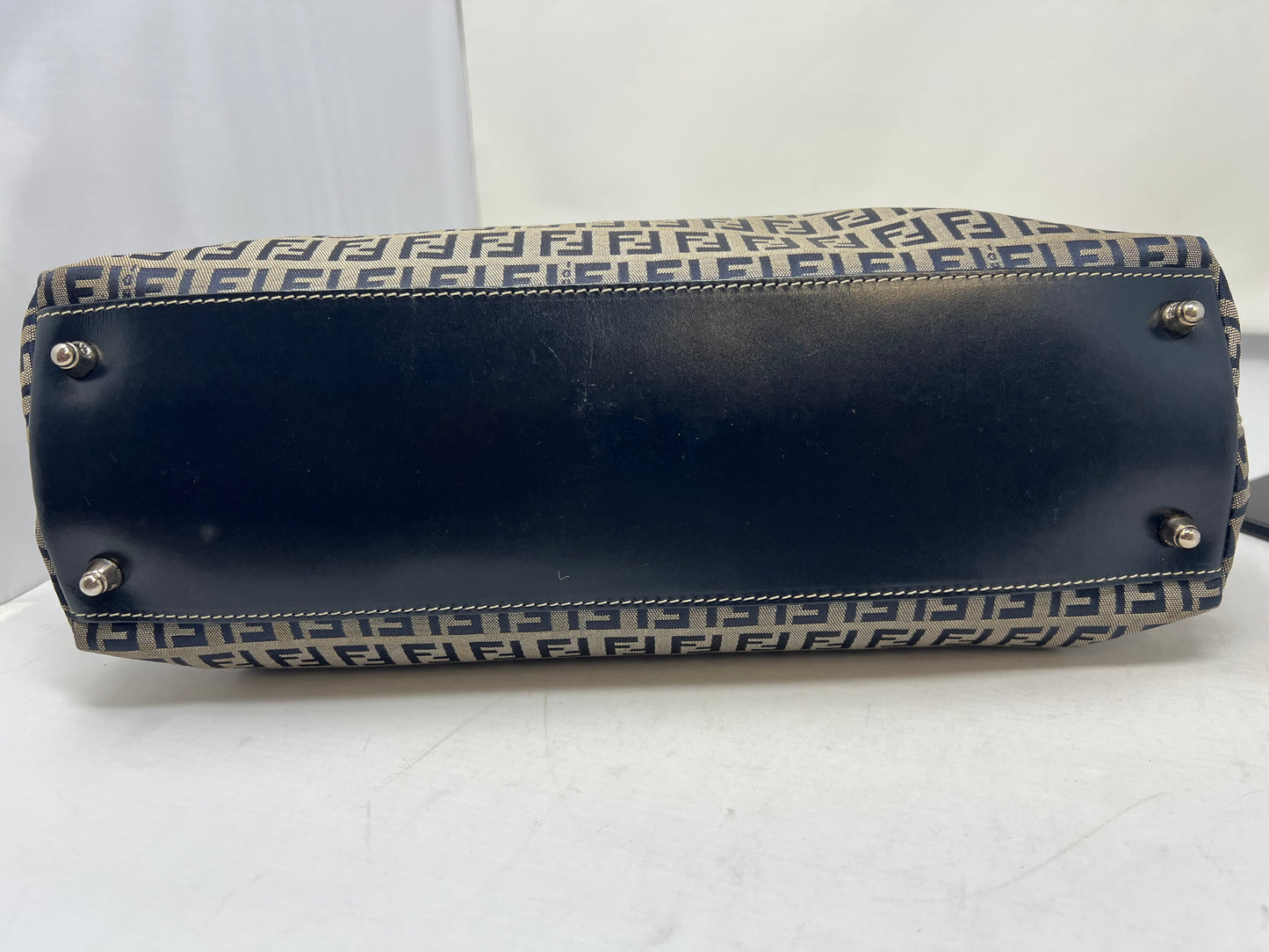 Fendi Zucchino Navy Tote