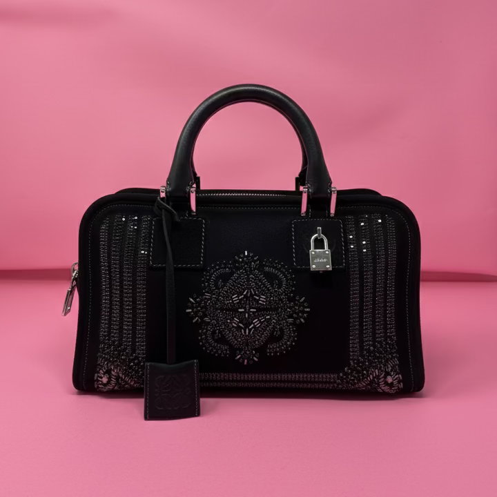 Loewe Amazona Black Suede Beads (original duster bag)