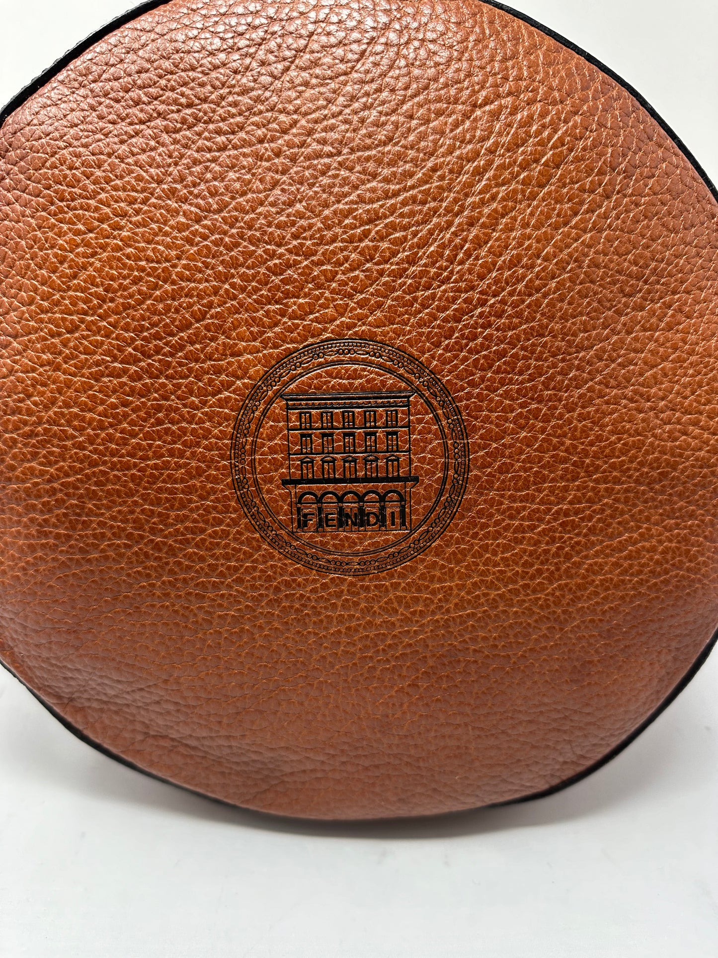 Fendi Vintage Drawstring Bucket Bag Coated Canvas with Leather Medium